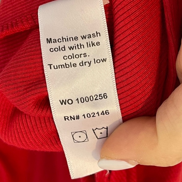 Michael Stars Coco One Shoulder Ultra Ribbed Knit Midi Dress Size M Salsa Red - Picture 14 of 15